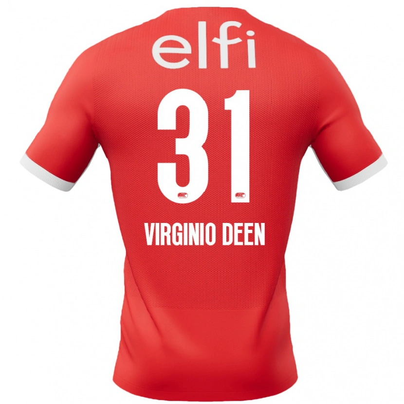 Danxen Niño Camiseta Daniël Virginio Deen #31 Rojo Blanco 1ª Equipación 2024/25 La Camisa México
