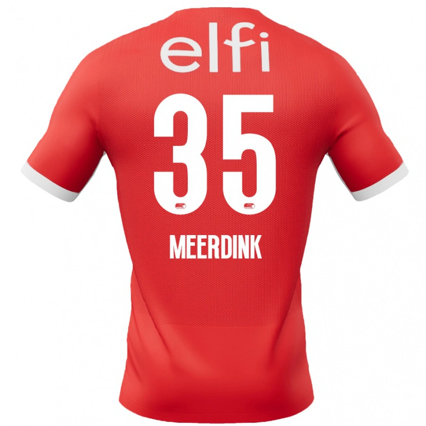 Danxen Niño Camiseta Mexx Meerdink #35 Rojo Blanco 1ª Equipación 2024/25 La Camisa México