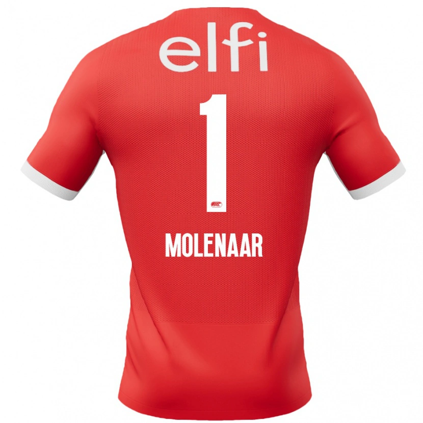 Danxen Niño Camiseta Finn Molenaar #1 Rojo Blanco 1ª Equipación 2024/25 La Camisa México