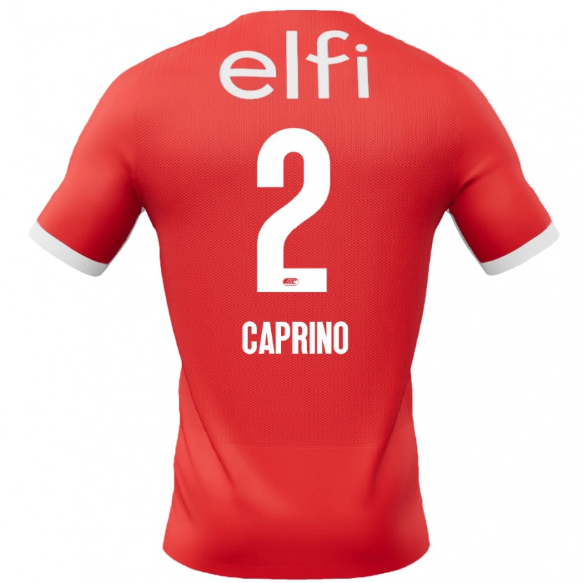 Danxen Niño Camiseta Ginia Caprino #2 Rojo Blanco 1ª Equipación 2024/25 La Camisa México