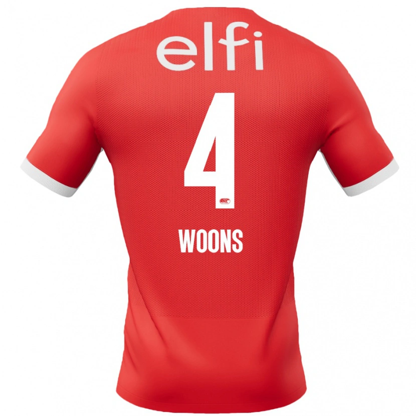 Danxen Niño Camiseta Karlijn Woons #4 Rojo Blanco 1ª Equipación 2024/25 La Camisa México