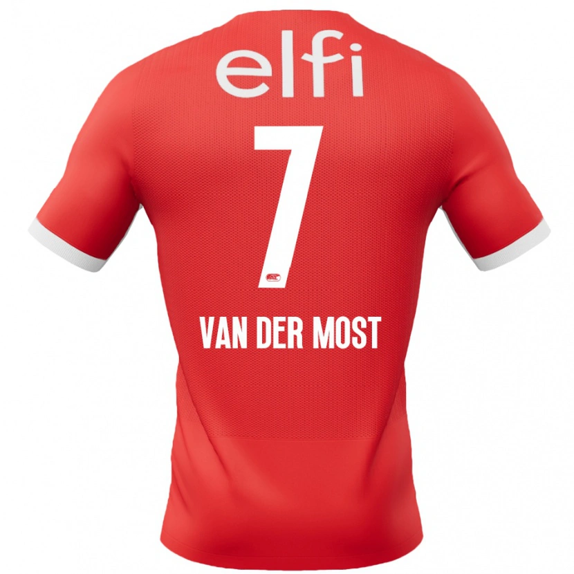 Danxen Niño Camiseta Veerle Van Der Most #7 Rojo Blanco 1ª Equipación 2024/25 La Camisa México