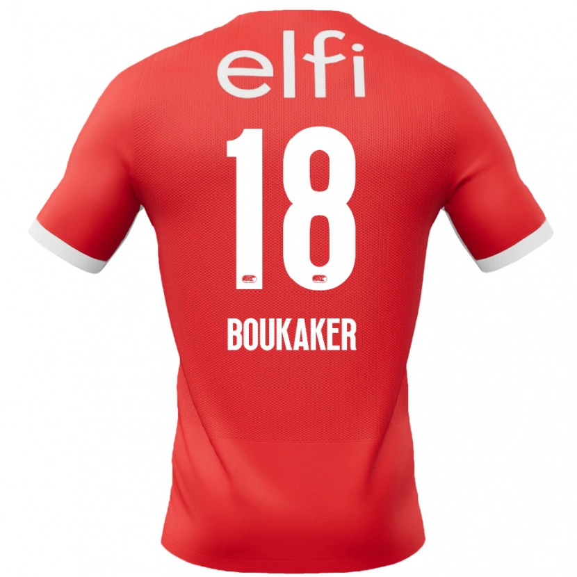 Danxen Niño Camiseta Romaissa Boukaker #18 Rojo Blanco 1ª Equipación 2024/25 La Camisa México
