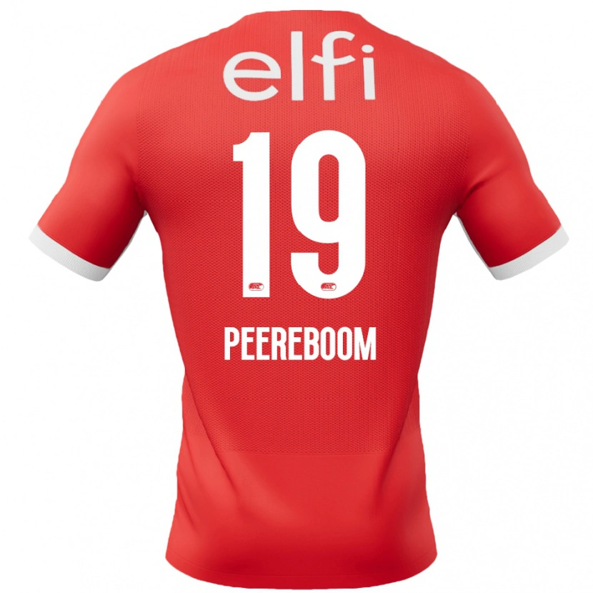 Danxen Niño Camiseta Sanne Peereboom #19 Rojo Blanco 1ª Equipación 2024/25 La Camisa México