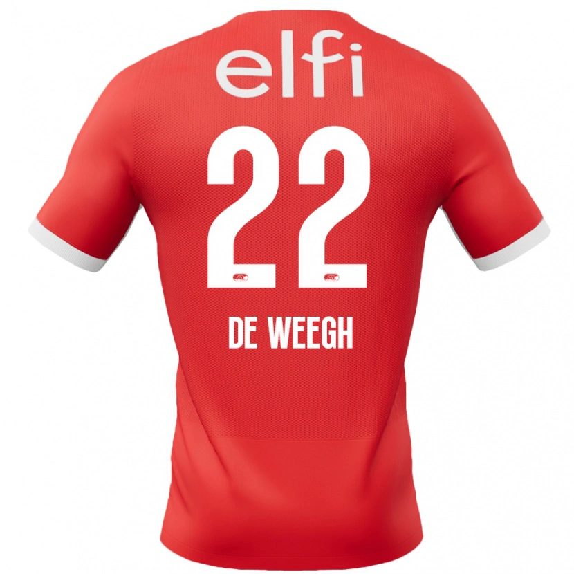 Danxen Niño Camiseta Bo Op De Weegh #22 Rojo Blanco 1ª Equipación 2024/25 La Camisa México