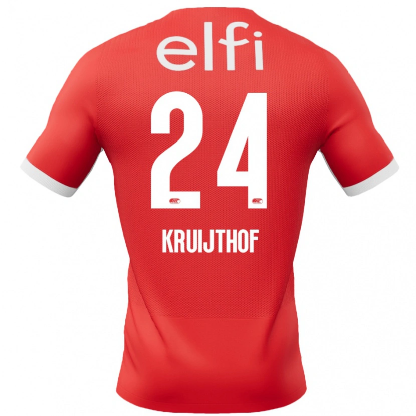Danxen Niño Camiseta Annemiek Kruijthof #24 Rojo Blanco 1ª Equipación 2024/25 La Camisa México