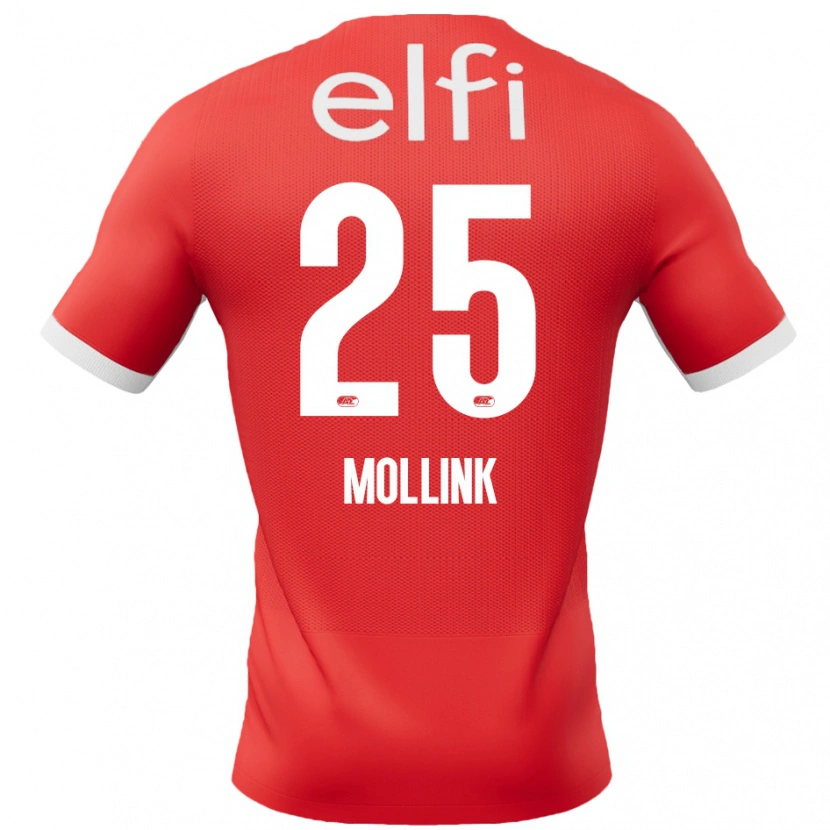 Danxen Niño Camiseta Yaël Mollink #25 Rojo Blanco 1ª Equipación 2024/25 La Camisa México