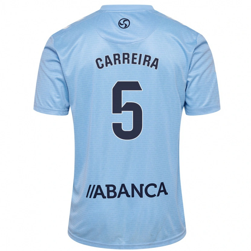 Danxen Niño Camiseta Sergio Carreira #5 Azul Cielo 1ª Equipación 2024/25 La Camisa México