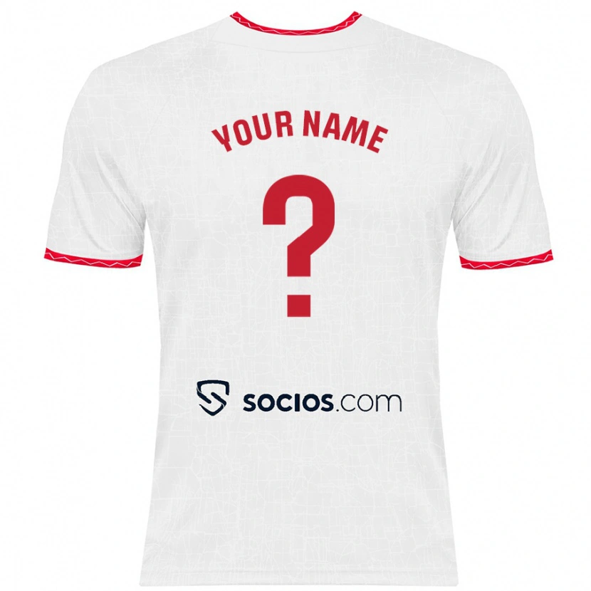 Danxen Niño Camiseta Su Nombre #0 Blanco Rojo 1ª Equipación 2024/25 La Camisa México