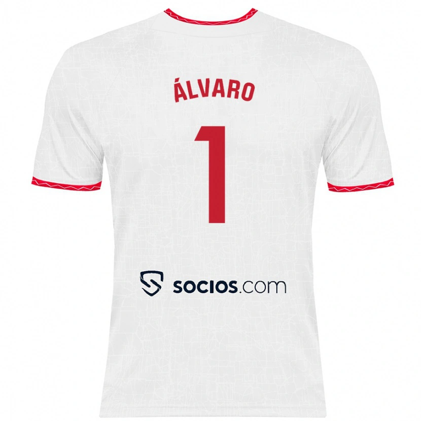 Danxen Niño Camiseta Álvaro Fernández #1 Blanco Rojo 1ª Equipación 2024/25 La Camisa México