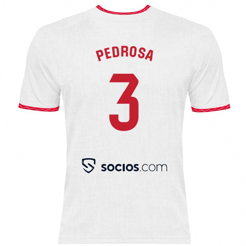 Danxen Niño Camiseta Adrià Pedrosa #3 Blanco Rojo 1ª Equipación 2024/25 La Camisa México