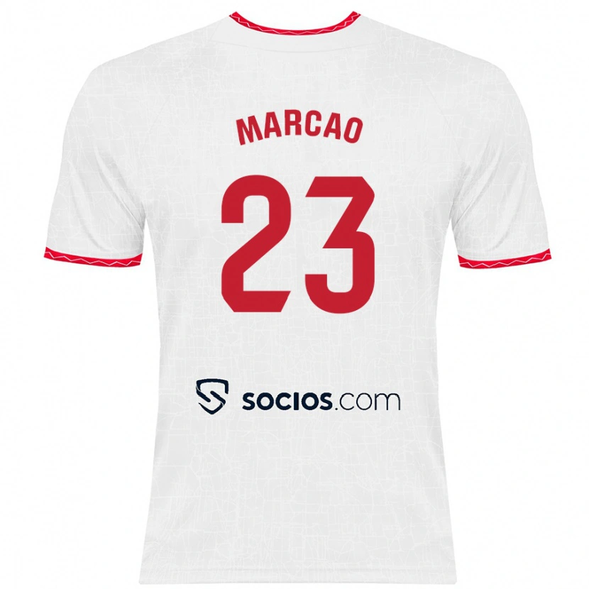 Danxen Niño Camiseta Marcão #23 Blanco Rojo 1ª Equipación 2024/25 La Camisa México