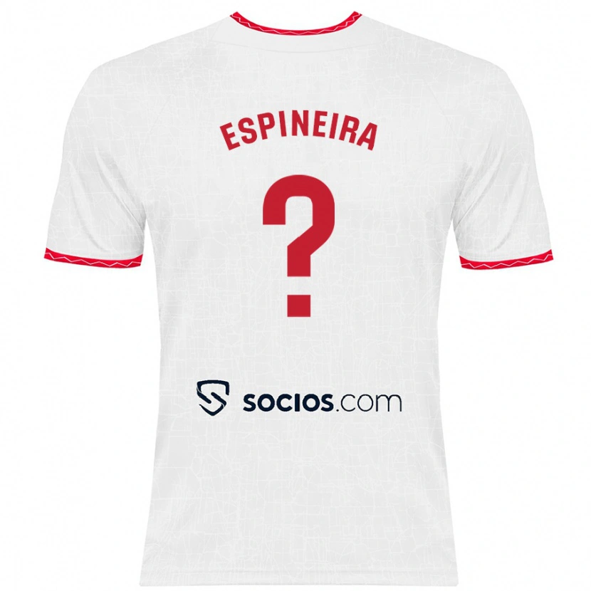 Danxen Niño Camiseta Alberto Espiñeira #0 Blanco Rojo 1ª Equipación 2024/25 La Camisa México