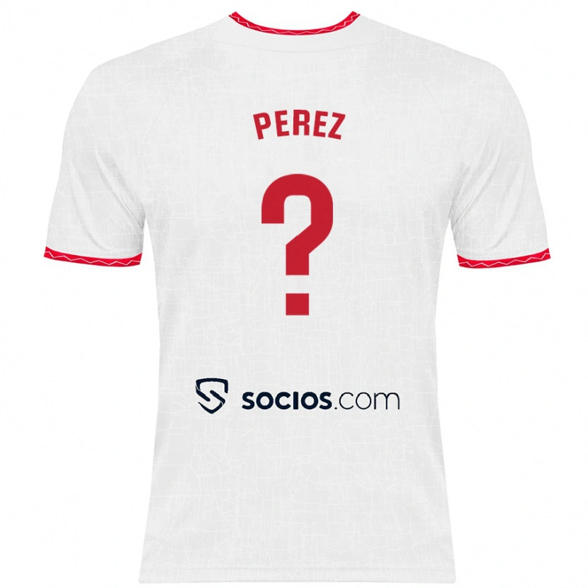 Danxen Niño Camiseta Adrián Pérez #0 Blanco Rojo 1ª Equipación 2024/25 La Camisa México