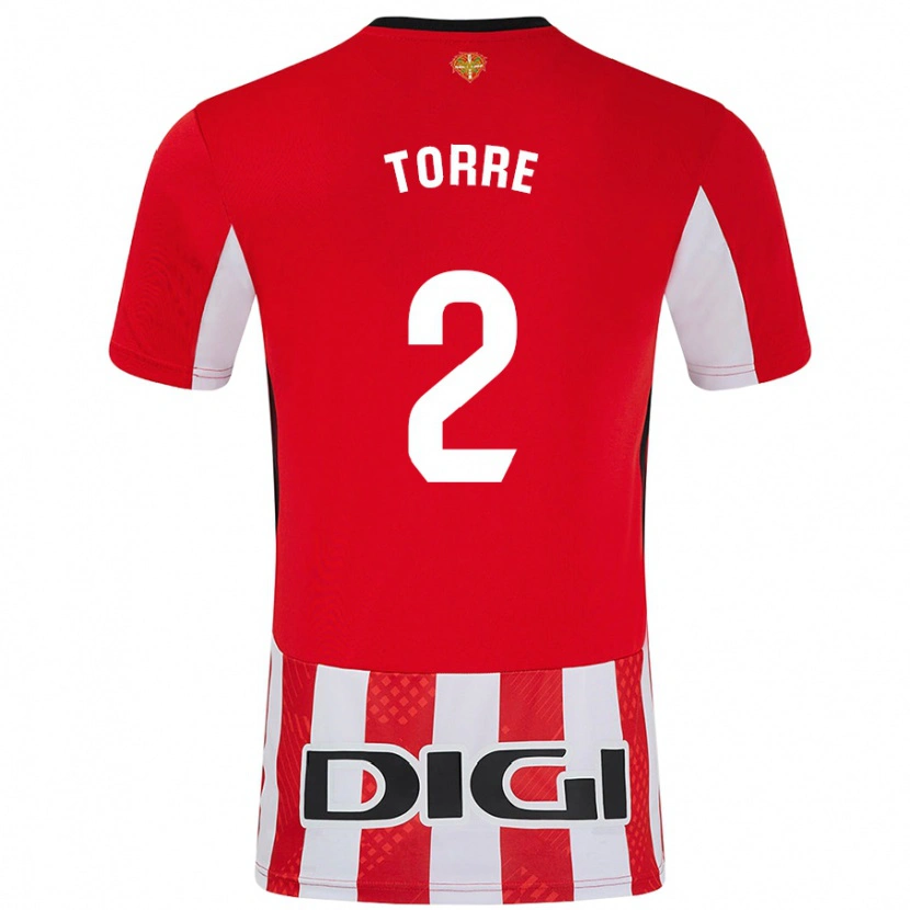 Danxen Niño Camiseta Maddi Torre #2 Rojo Blanco 1ª Equipación 2024/25 La Camisa México