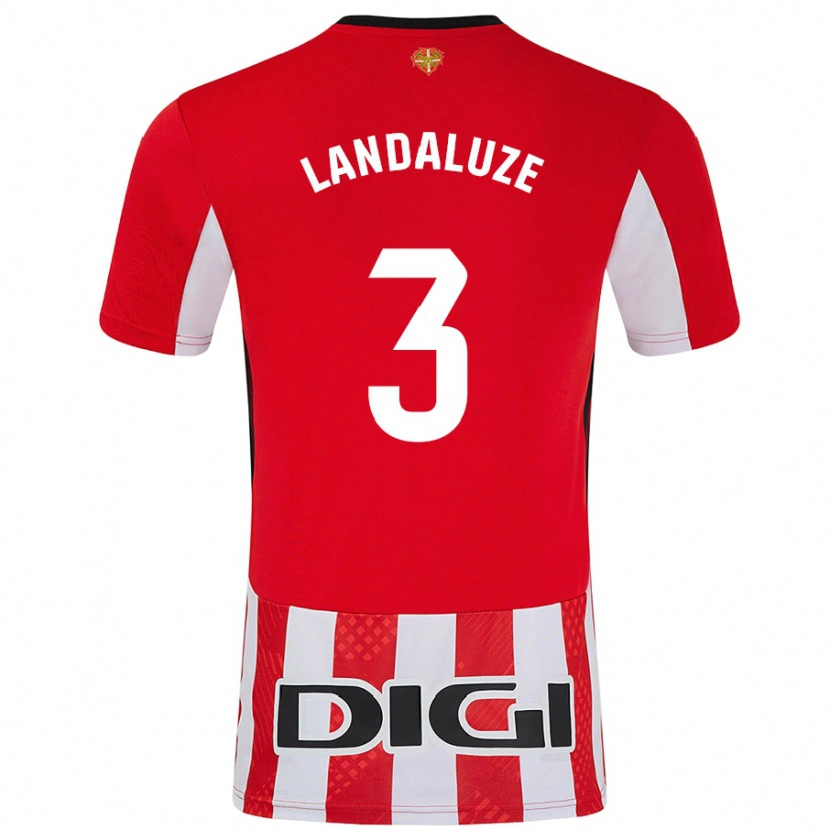 Danxen Niño Camiseta Naia Landaluze #3 Rojo Blanco 1ª Equipación 2024/25 La Camisa México