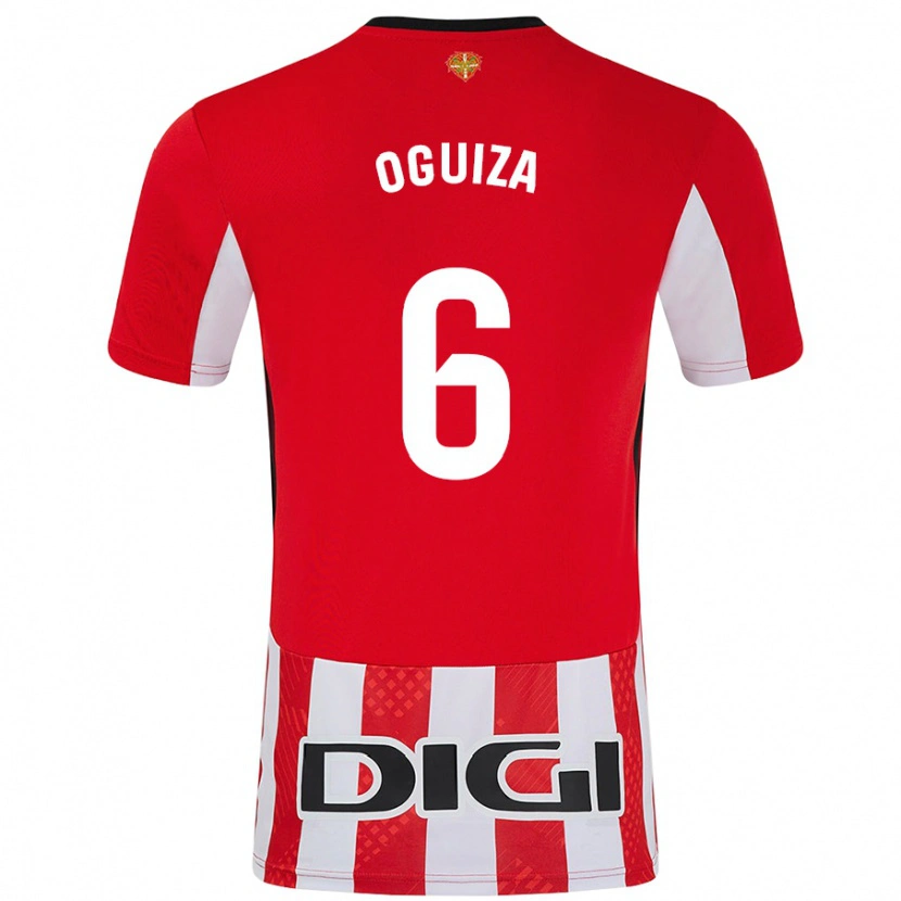 Danxen Niño Camiseta Irene Oguiza #6 Rojo Blanco 1ª Equipación 2024/25 La Camisa México