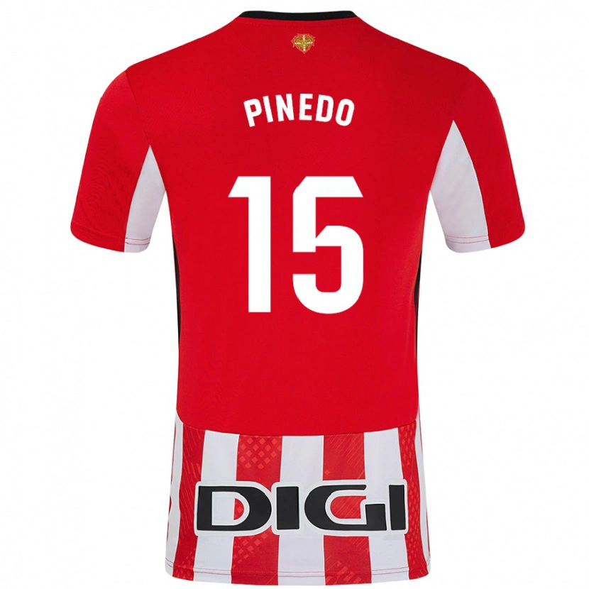 Danxen Niño Camiseta Clara Pinedo Castresana #15 Rojo Blanco 1ª Equipación 2024/25 La Camisa México