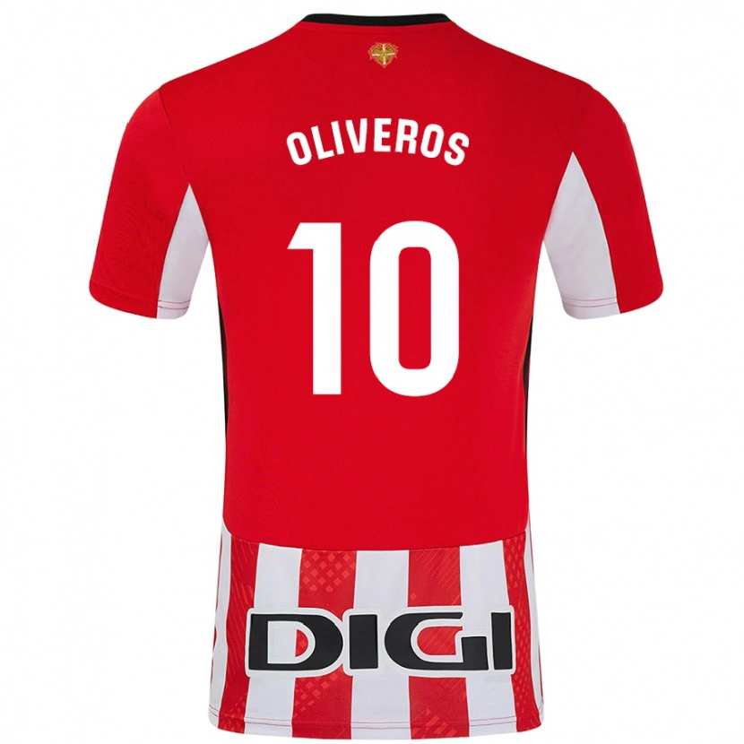 Danxen Niño Camiseta Aimar Oliveros #10 Rojo Blanco 1ª Equipación 2024/25 La Camisa México