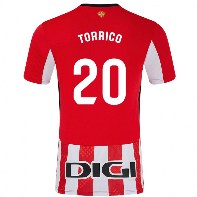 Danxen Niño Camiseta Aitor Torrico #20 Rojo Blanco 1ª Equipación 2024/25 La Camisa México