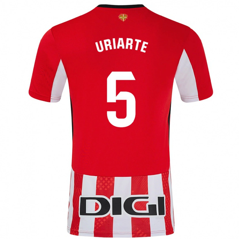 Danxen Niño Camiseta Naroa Uriarte Urazurrutia #5 Rojo Blanco 1ª Equipación 2024/25 La Camisa México