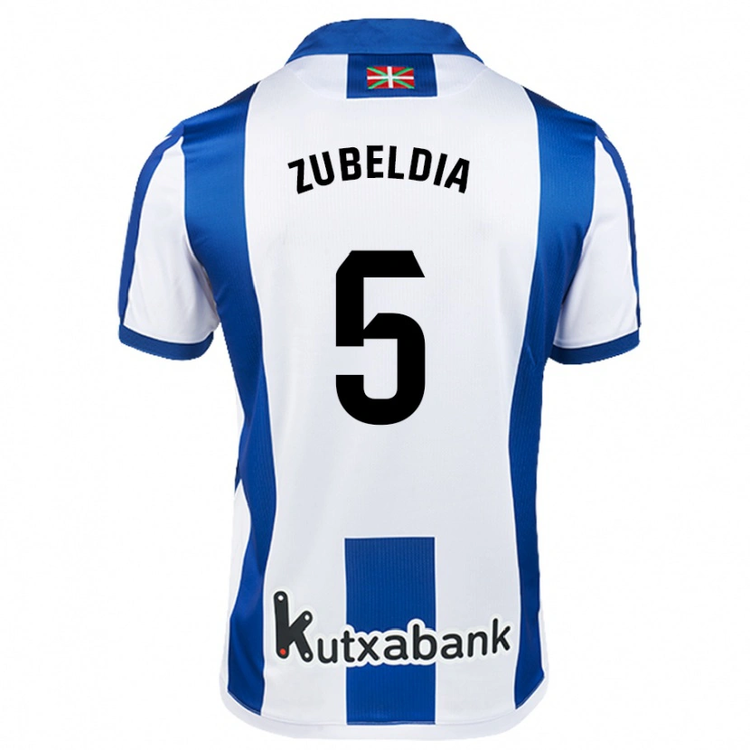 Danxen Niño Camiseta Igor Zubeldia #5 Blanco Azul 1ª Equipación 2024/25 La Camisa México