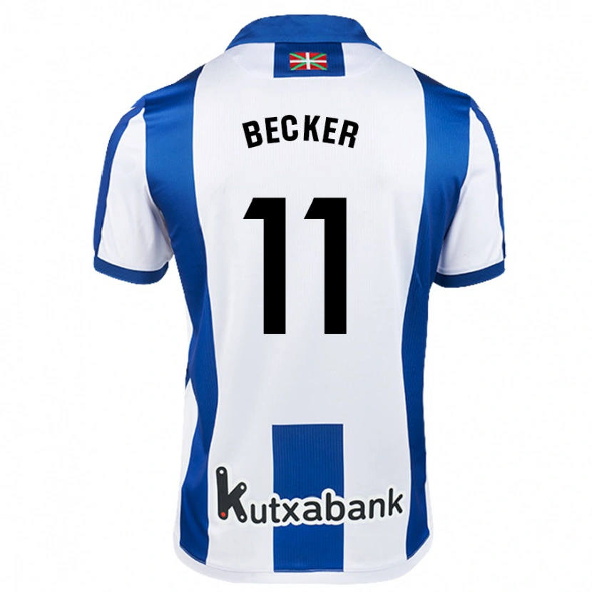 Danxen Niño Camiseta Sheraldo Becker #11 Blanco Azul 1ª Equipación 2024/25 La Camisa México