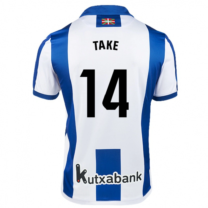 Danxen Niño Camiseta Takefusa Kubo #14 Blanco Azul 1ª Equipación 2024/25 La Camisa México