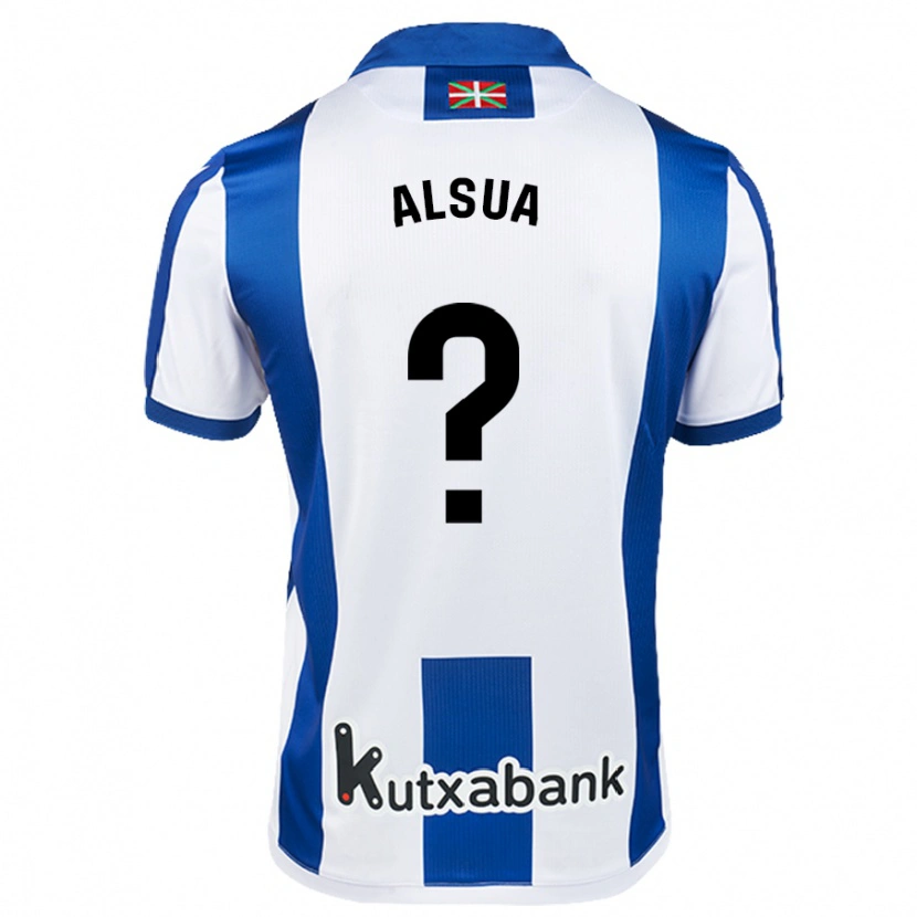 Danxen Niño Camiseta Adur Alsua #0 Blanco Azul 1ª Equipación 2024/25 La Camisa México