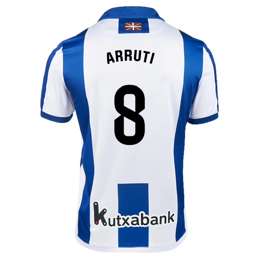 Danxen Niño Camiseta Martín Arruti #8 Blanco Azul 1ª Equipación 2024/25 La Camisa México