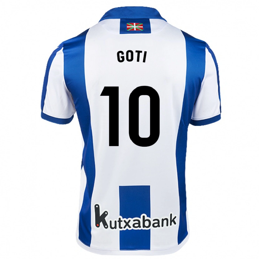 Danxen Niño Camiseta Mikel Goti #10 Blanco Azul 1ª Equipación 2024/25 La Camisa México