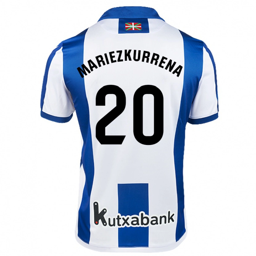 Danxen Niño Camiseta Arkaitz Mariezkurrena #20 Blanco Azul 1ª Equipación 2024/25 La Camisa México