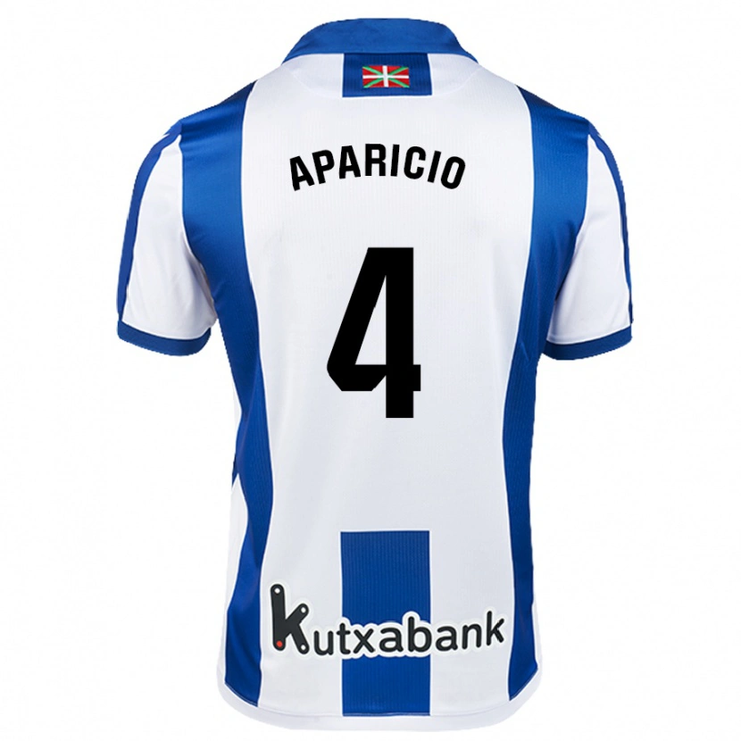Danxen Niño Camiseta Nahia Aparicio #4 Blanco Azul 1ª Equipación 2024/25 La Camisa México