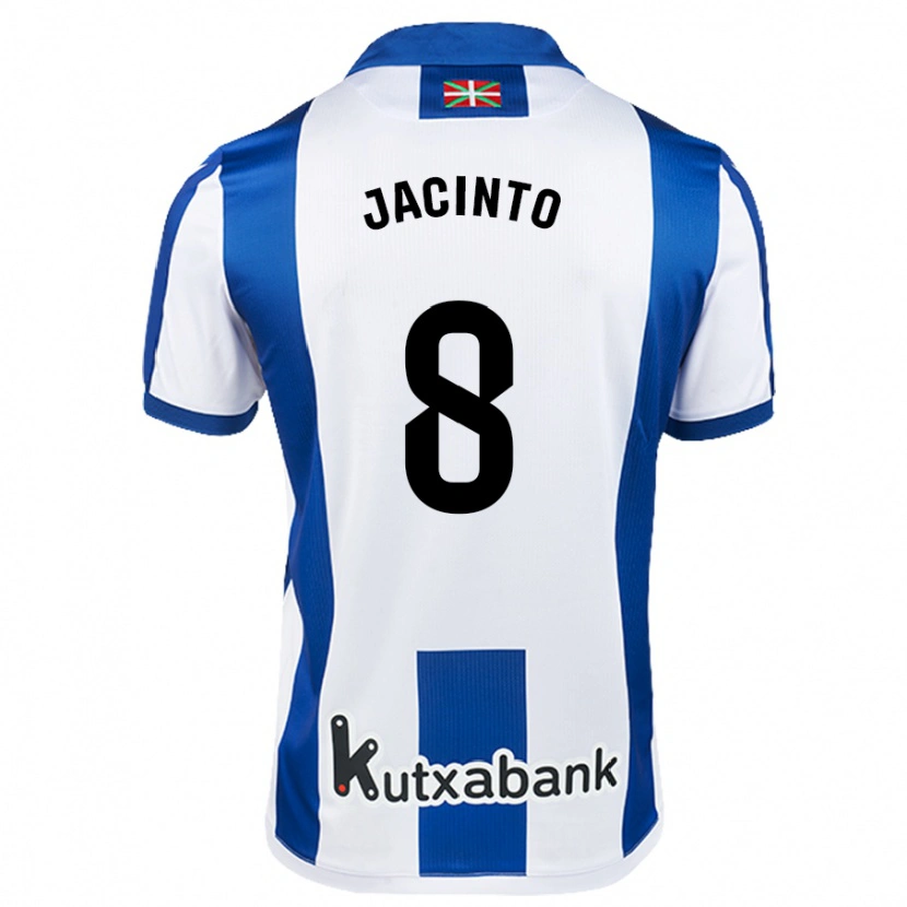 Danxen Niño Camiseta Andreia Jacinto #8 Blanco Azul 1ª Equipación 2024/25 La Camisa México