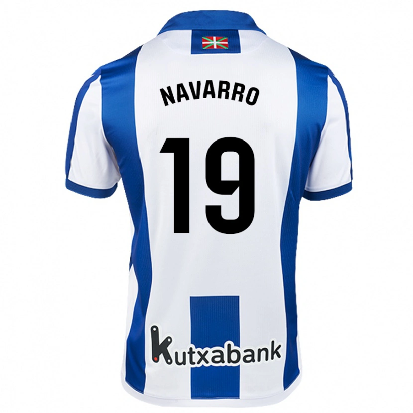 Danxen Niño Camiseta Lorena Navarro #19 Blanco Azul 1ª Equipación 2024/25 La Camisa México