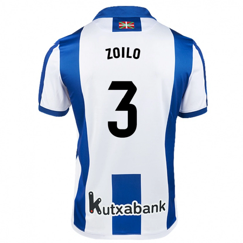 Danxen Niño Camiseta Ander Zoilo #3 Blanco Azul 1ª Equipación 2024/25 La Camisa México