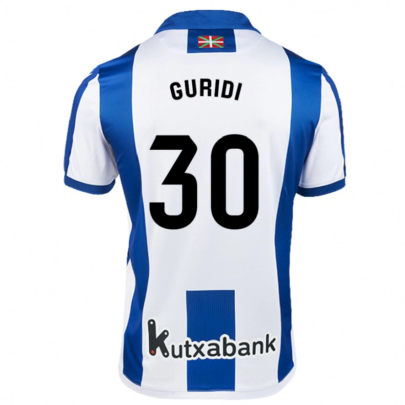 Danxen Niño Camiseta Elene Guridi Mesonero #30 Blanco Azul 1ª Equipación 2024/25 La Camisa México