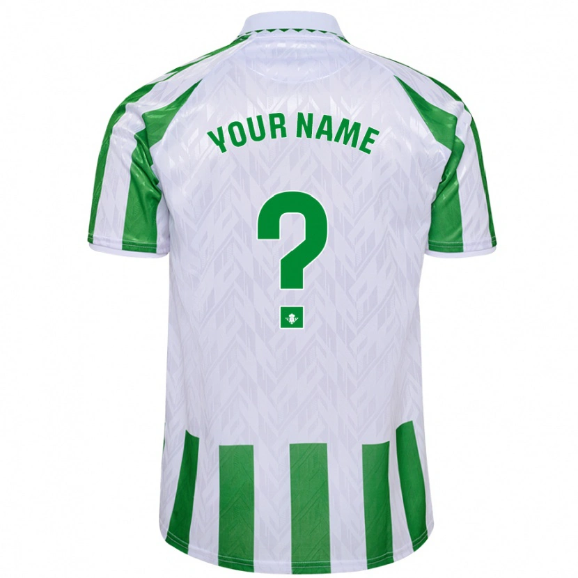 Danxen Niño Camiseta Su Nombre #0 Verde Rayas Blancas 1ª Equipación 2024/25 La Camisa México