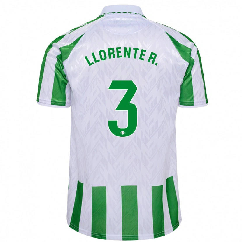 Danxen Niño Camiseta Diego Llorente #3 Verde Rayas Blancas 1ª Equipación 2024/25 La Camisa México