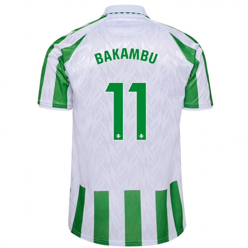 Danxen Niño Camiseta Cédric Bakambu #11 Verde Rayas Blancas 1ª Equipación 2024/25 La Camisa México