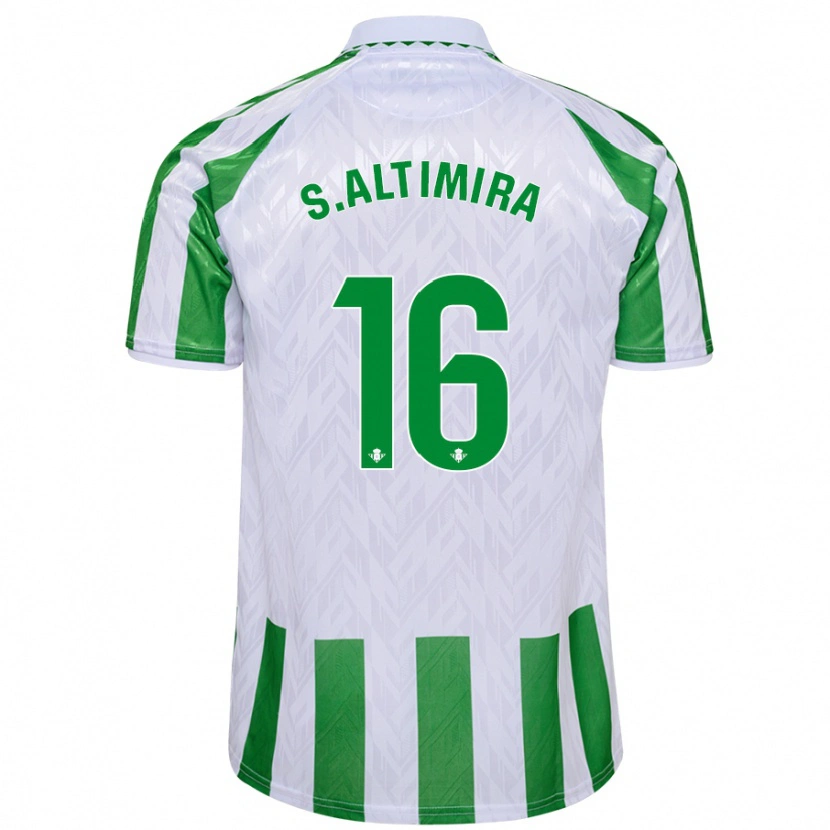 Danxen Niño Camiseta Sergi Altimira #16 Verde Rayas Blancas 1ª Equipación 2024/25 La Camisa México