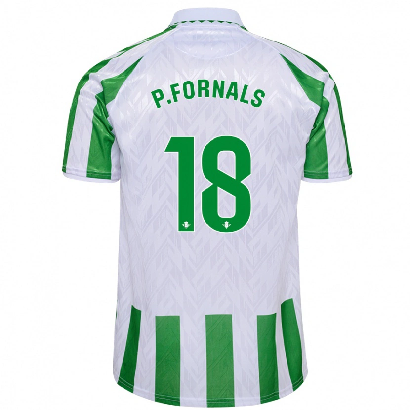 Danxen Niño Camiseta Pablo Fornals #18 Verde Rayas Blancas 1ª Equipación 2024/25 La Camisa México