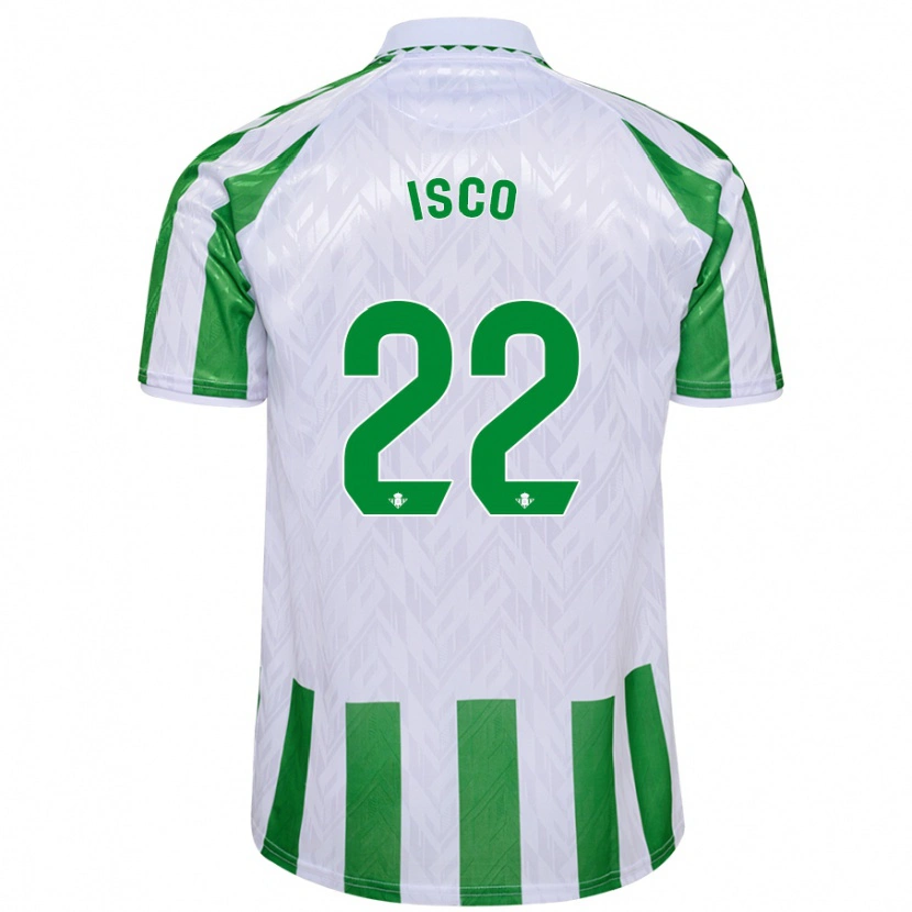 Danxen Niño Camiseta Isco #22 Verde Rayas Blancas 1ª Equipación 2024/25 La Camisa México
