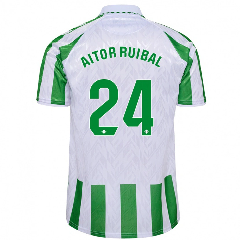 Danxen Niño Camiseta Aitor Ruibal #24 Verde Rayas Blancas 1ª Equipación 2024/25 La Camisa México