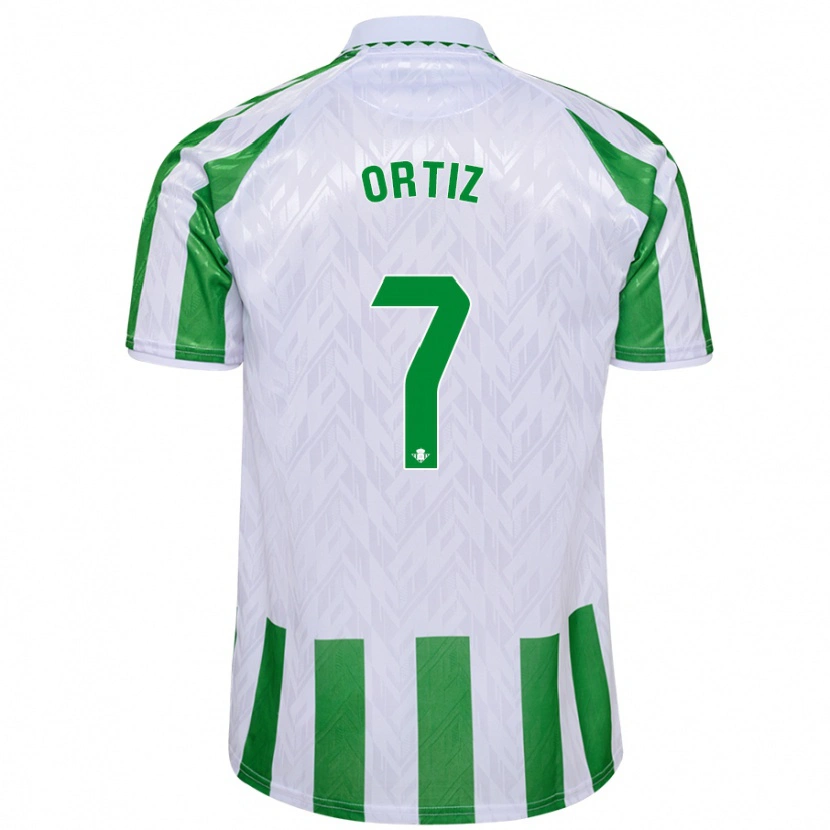 Danxen Niño Camiseta Ángel Ortiz #7 Verde Rayas Blancas 1ª Equipación 2024/25 La Camisa México