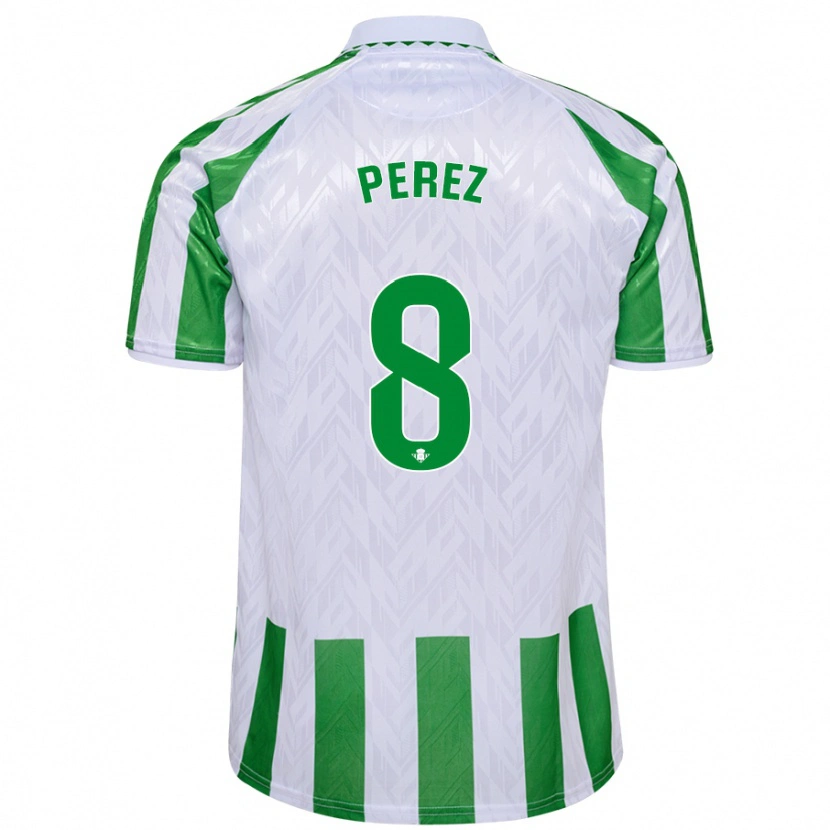 Danxen Niño Camiseta Dani Pérez #8 Verde Rayas Blancas 1ª Equipación 2024/25 La Camisa México