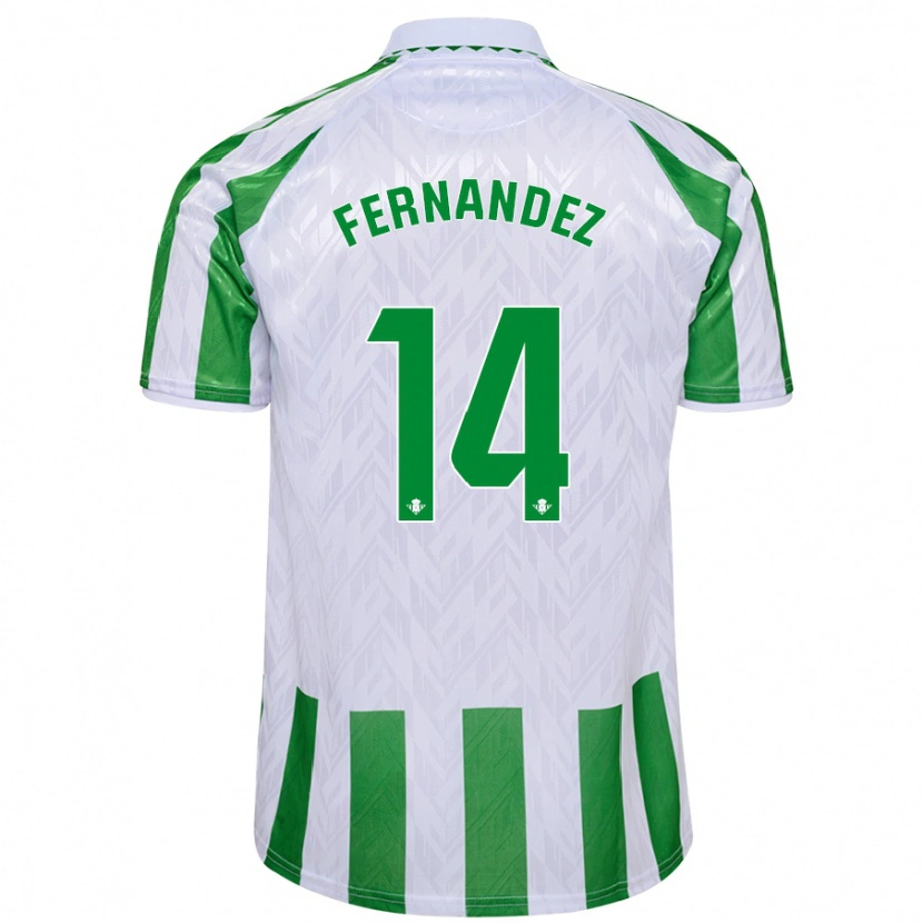Danxen Niño Camiseta Quique Fernández #14 Verde Rayas Blancas 1ª Equipación 2024/25 La Camisa México