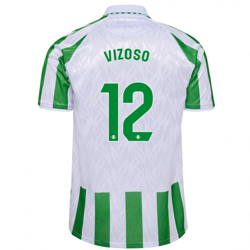 Danxen Niño Camiseta Paula Vizoso Prieto #12 Verde Rayas Blancas 1ª Equipación 2024/25 La Camisa México