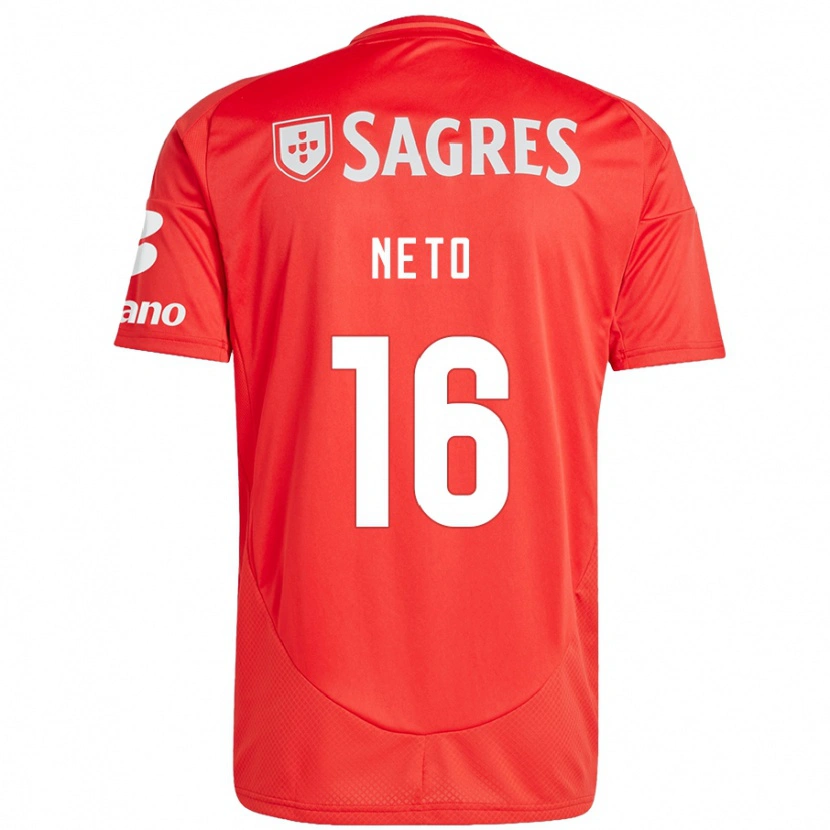 Danxen Niño Camiseta Martim Neto #16 Rojo Blanco 1ª Equipación 2024/25 La Camisa México