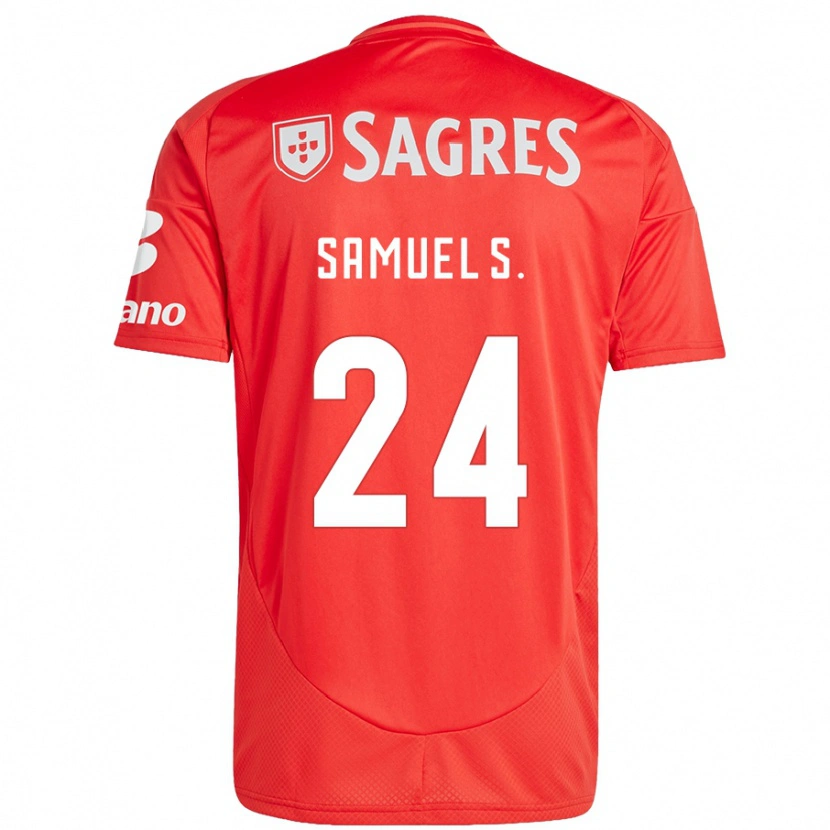 Danxen Niño Camiseta Samuel Soares #24 Rojo Blanco 1ª Equipación 2024/25 La Camisa México